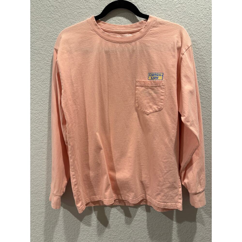 Dutch Luv Long Sleeve Tee in Pink/Peach‎ Size S